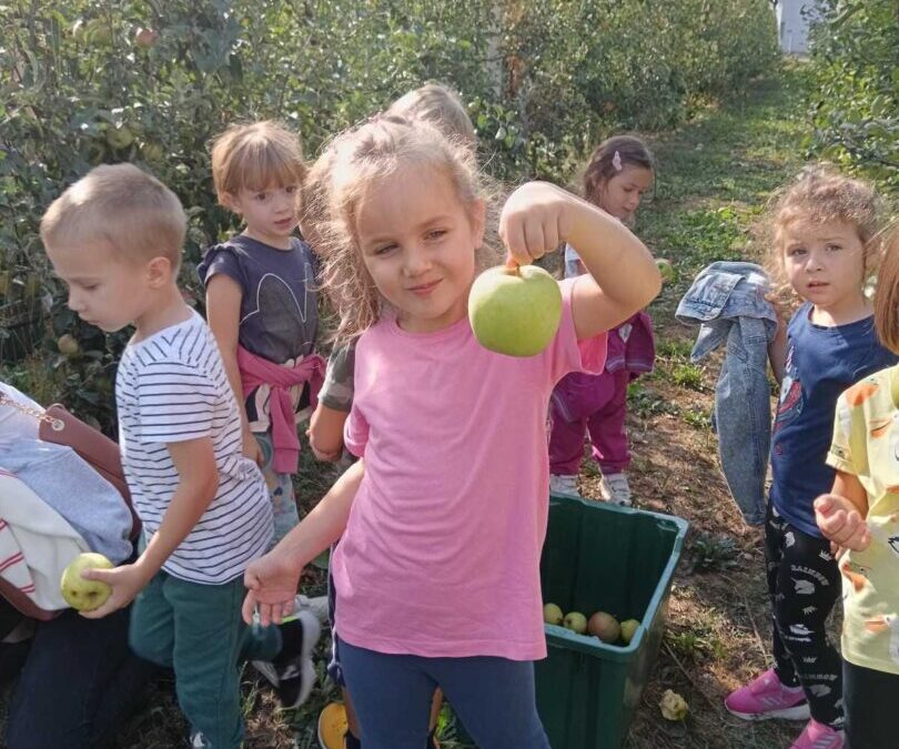 Djeca iz vrtića brala jabuke i učila kako se prerađuju