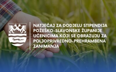 I ove školske godine Požeško-slavonska županija nastavlja stipendirati sve učenike prvih razreda poljoprivredno-prehrambenih zanimanja!